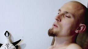 kwik way jerks off his big cock on bed