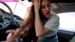 Public Car Blowjob Cum in Mouth Swallow Teen