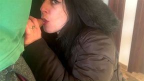 Preview A lot of cum on my old, smelly and dirty downjacket for impotent husband 141
