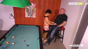 Granny Seduces Young Stud for a Wild Pool Table Encounter