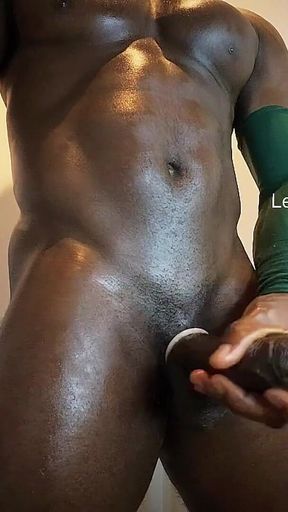 Muscular Black Man Pumped Out Thick Cum