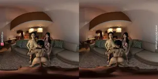 3D VR Pov, busty asian bffs let you fuck their friend doggystyle, 3D animation VR