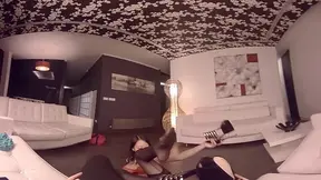 Virtual Reality POV: Hot Asian goddess takes a thick black shaft in her snug