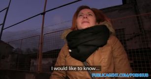 Ginger women fucks a stranger in his car for cash