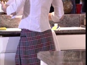 Cute teen with sexy body gets drilled in the kitchen