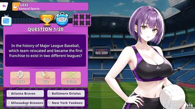 Busty Brunette MILF Quiz Show Roleplay Gameplay Gets Her Shaved Big Ass Gushing Live