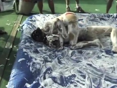 Spring break sluts have fun boxing and flashing at a big outdoor party