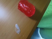 日本人 ノンケ 巨根大学生　オナホで腰振り「俺のチンポ気持ちい？」　ネカマ　オナニー　濃いザーメンをドロッと射精