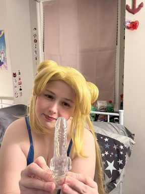 Sailor Moon dabbles with a Small Anal Toy