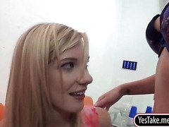 Chloe and Dixie anal threesome at home