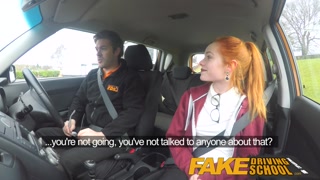 Fake Driving School Cute redhead Ella Hughes fucks and eats instructors cum