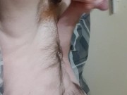Teen wanks in bed watching porn and feeling dick over boxers