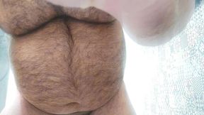 The Daddy Bear in the Shower Masturbates and Cums