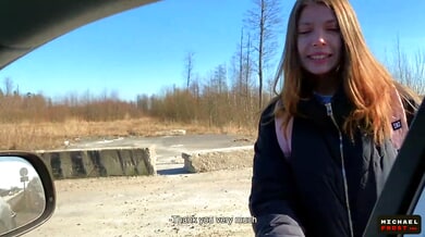 Two Russian women share an intimate encounter with a stranger during a sunlit drive