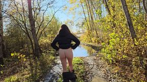 I pulled down my pants and went for a walk along the autumn road