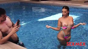 Outdoor beach fuck with a random guy and hot teen Latina Daniela Andrea