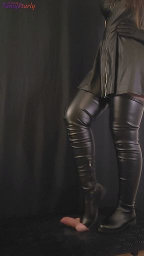 Heavy Trampling Your Dick in Thigh High Leather Boots - (Edited Version) - TamyStarly - Trample, Crushing, Crush, Bootjob, Ballbusting, CBT, Shoejob, Riding, Stomp