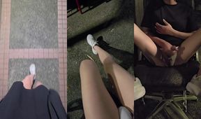 Asian shemale Ting Xuan’s sweet park pee fun ruined my panties