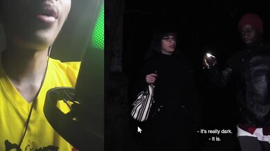 Emo Brunette glasses hot MILF big ass gets pounded in public hardcore by hung stud