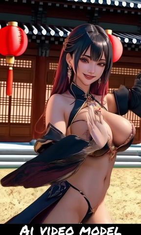 Beautiful Chinese girl model with big breast