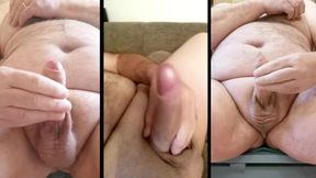 Three times jerking off and cumming side by side plus close-ups