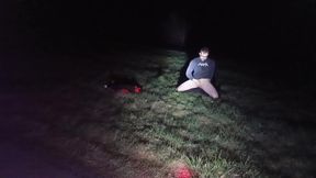 I Strip and Jerk off Outside at Night
