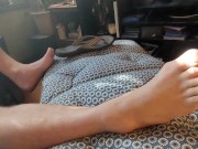 Bear jerks off on a flip flop