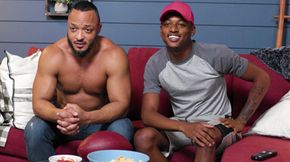 Watching a game with my Stepdad!