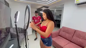 18+ Latina sister helps with social media and ends up having hardcore sex