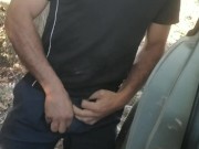 Hot uncut lad flops out floppy dick, pisses, then gives is a thorough shake