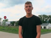 CZECH HUNTER 429 -  Buff Twink Flexing His Muscles & Cock In The Woods