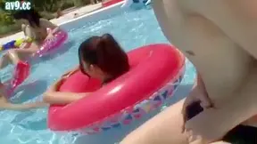 Steamy Secret Swim Escalates as Shy BF Joins StepSister's Pool Fun