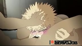 Bakugou doing a blowjob