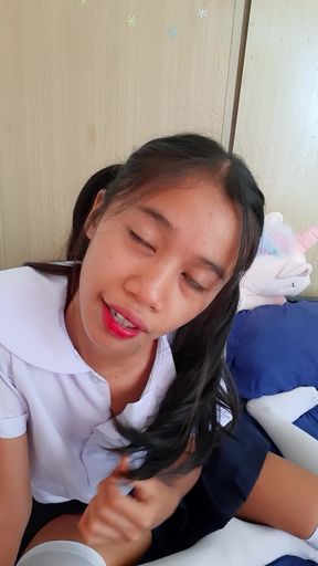 Creampie for Step-Daddy beg for cum