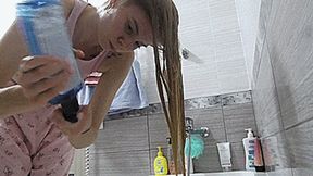 MORNING WASHING OF YOUR HAIR AND FACE! MP4