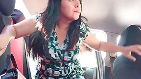 Stepson Bends Over Stepmom in Car Back Seat for Hard Fuck