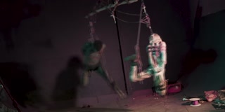 shibari hook suspension - TATTOO couple Bondage in the air