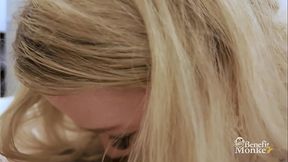 Amateur blonde Maya Rose gives the best blowjob and ass ride