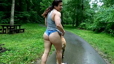 Risky Blowjob Facial - Anal Plugged Cumwalk