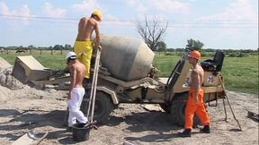 Three Young Hung Muscle Jocks Fuck Anal Outside in a Steamy