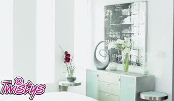Jelena Jensen & Natalia Starr: Blonde and Brunette Lesbians Tease with Glass Dildo