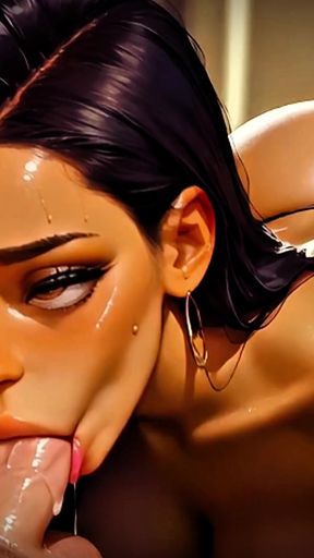 (4K) AI 3D Animated - Hot Latina Interracial Blowjob &amp; Cumshot (AI Visuals X)   Clip 1