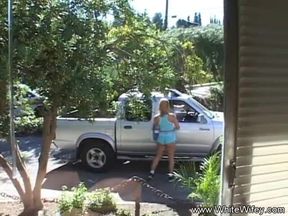 Sexy babe gets anally plowed by a monster cock