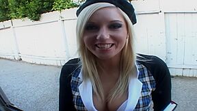 A Sexy Blonde Girl From Germany Gets Her Mouth Filled With Cum