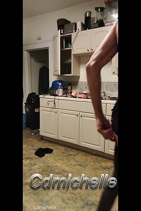 Cdmichelle Home Alone Walking Around the Kitchen Making Food Crossdresser Hungry