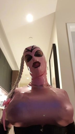 Dumb pink bimbo sissy at the hotel