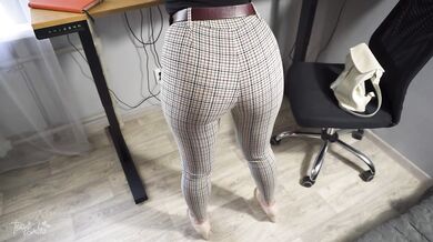 Her Tight Trousers Reveal Every Curve While She Teases Me