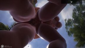 Wild Life - Big Ass Big Tit Curvy Black MILF (Indra) fucks a Fat Man with a Tiny Dick (Ziad) on the Beach. He loves that black pussy.