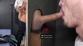 Tall, Beautiful, Very Nice Big Dick First Time at Gloryhole, but He Was Very Nervous... Couldn't Relax...still Worth Seeing!