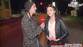 german teen 18+ slut ask normal people for sex at street casting
